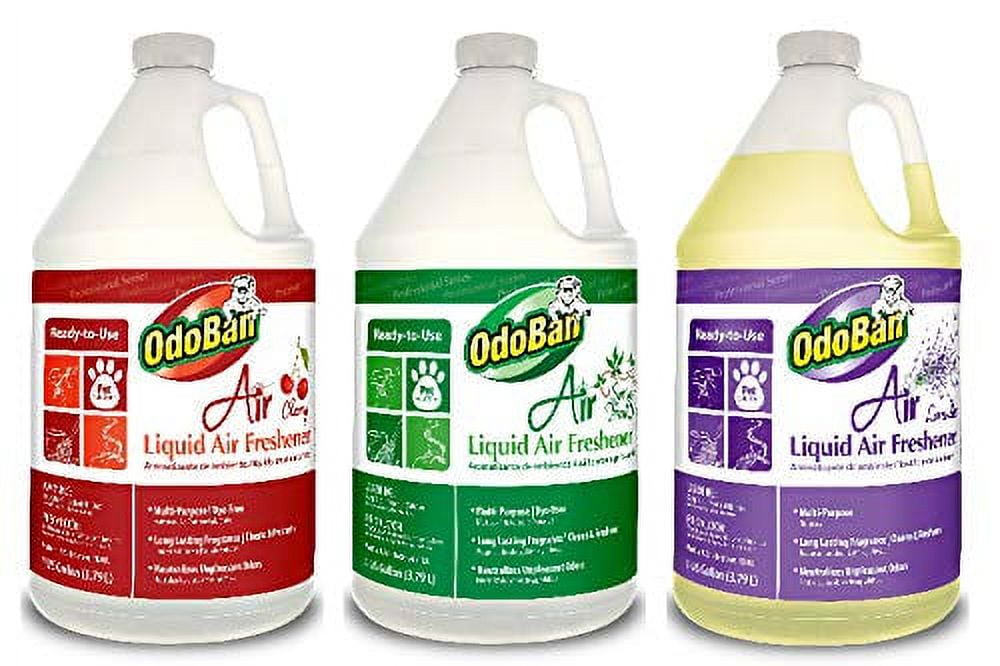 OdoBan Professional Cleaning Ready-to-Use Liquid Air Freshener - 1 Gallon Scent Assortment, Cherry, Spring Fresh and Lavender