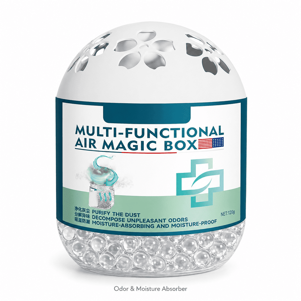 Odor Absorber for Closet - Shoes & Bathroom, Moisture Control Deodorizer Box, Compact Air Freshener for Home, Wardrobe, Pet Areas