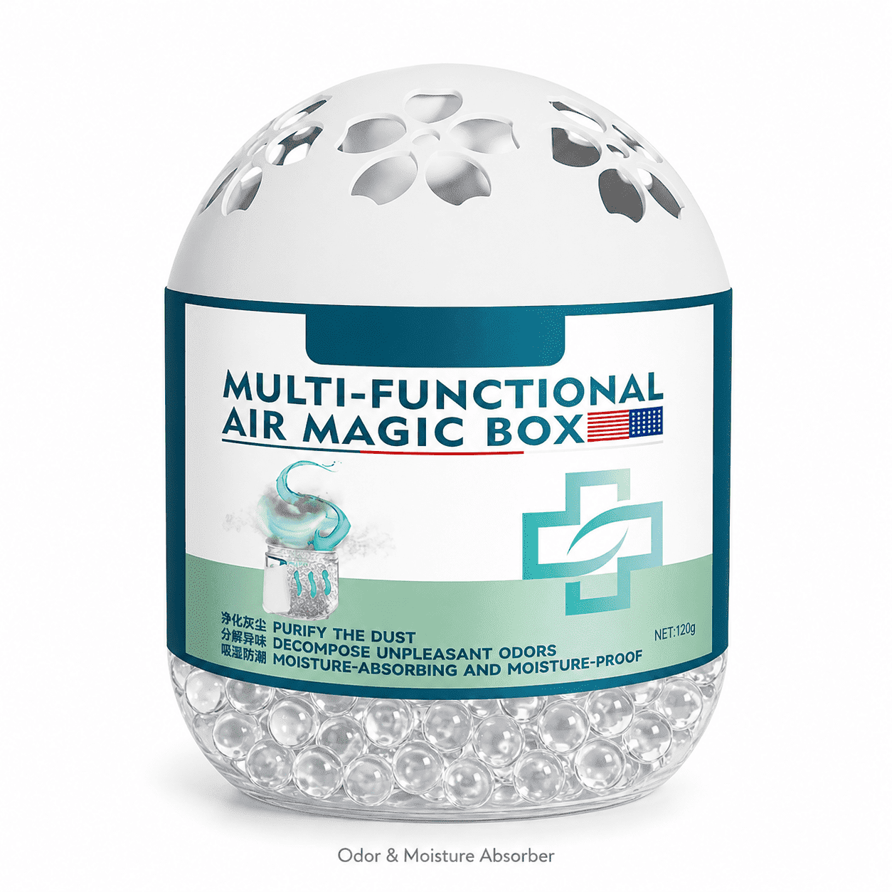 Odor Absorber for Closet - Shoes & Bathroom, Moisture Control Deodorizer Box, Compact Air Freshener for Home, Wardrobe, Pet Areas