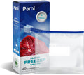 PAMI Food Storage Bag with Slider Zipper - 40 count Expandable Bottom Leakproof Plastic Gallon Ziploc Bags