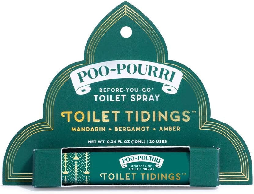 Poo-Pourri Before-You-Go Toilet Spray - Toilet Tidings Scent, Bathroom Odor Preventing Spray with Natural Essential Oils, 10 ml, Up to 20 Uses