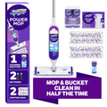 Swiffer Power Mop Floor Cleaner Bundle Includes 1 Spray Mop Device - 2 Lavender Scent Mopping Solutions 25.3 Fl Oz, 1 Fresh Scent Mopping Solution 25.3 Fl Oz & 7 Mop Pad Refills