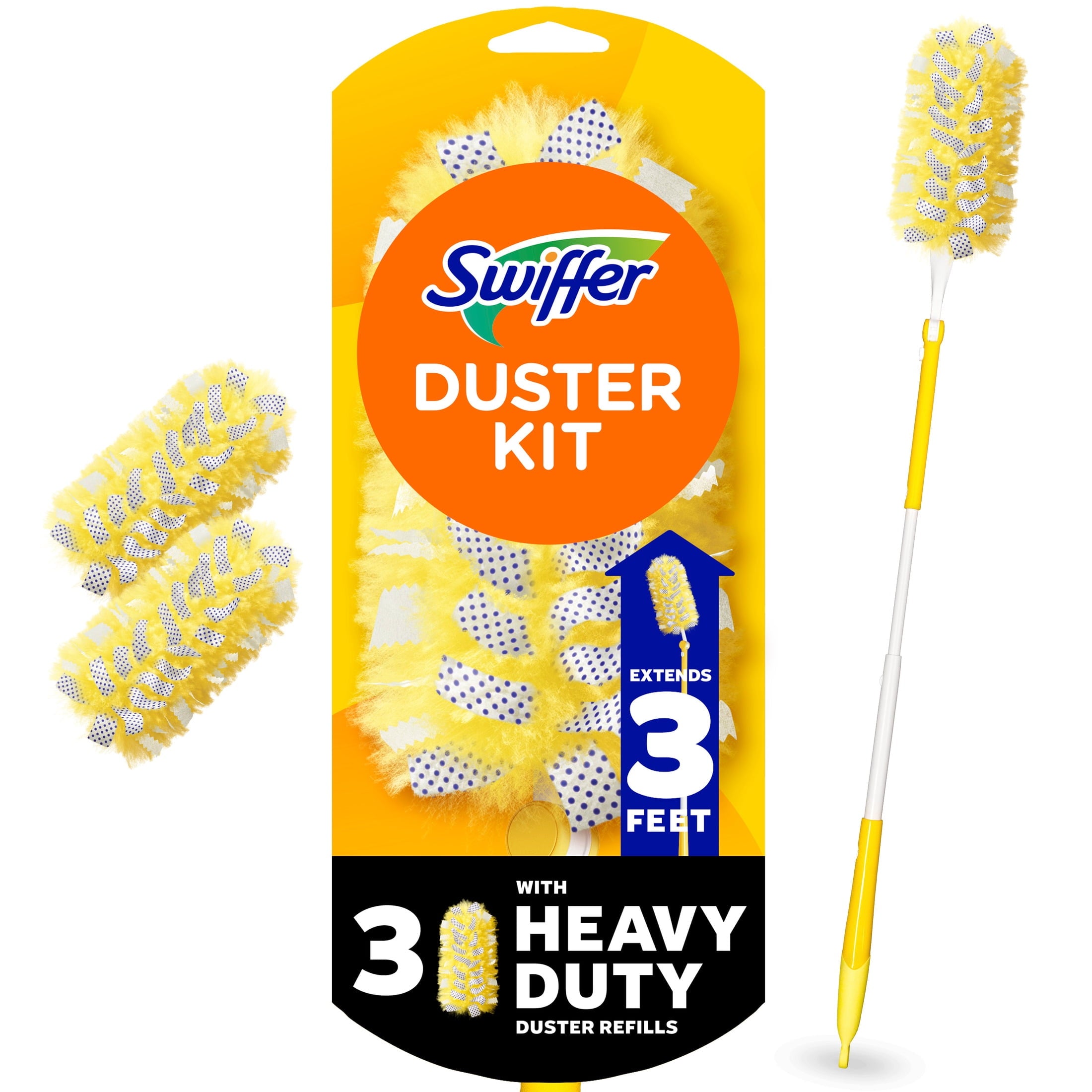 Swiffer Heavy Duty 3 ft Extendable Duster Kit with Refills - Unscented, 1 Handle + 3 Refills