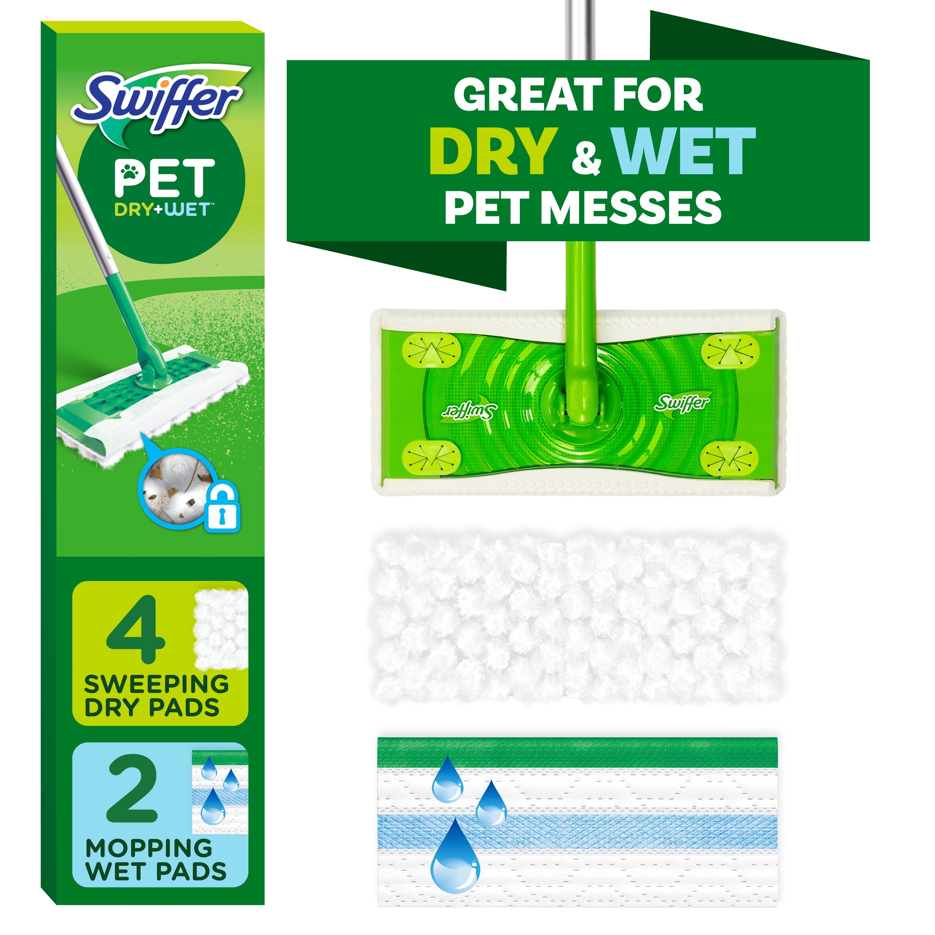 Swiffer Sweep + Mop - Broom & Mop Alternative, Dry & Wet Floor Cleaner, Fresh Scent, Cleaning Set