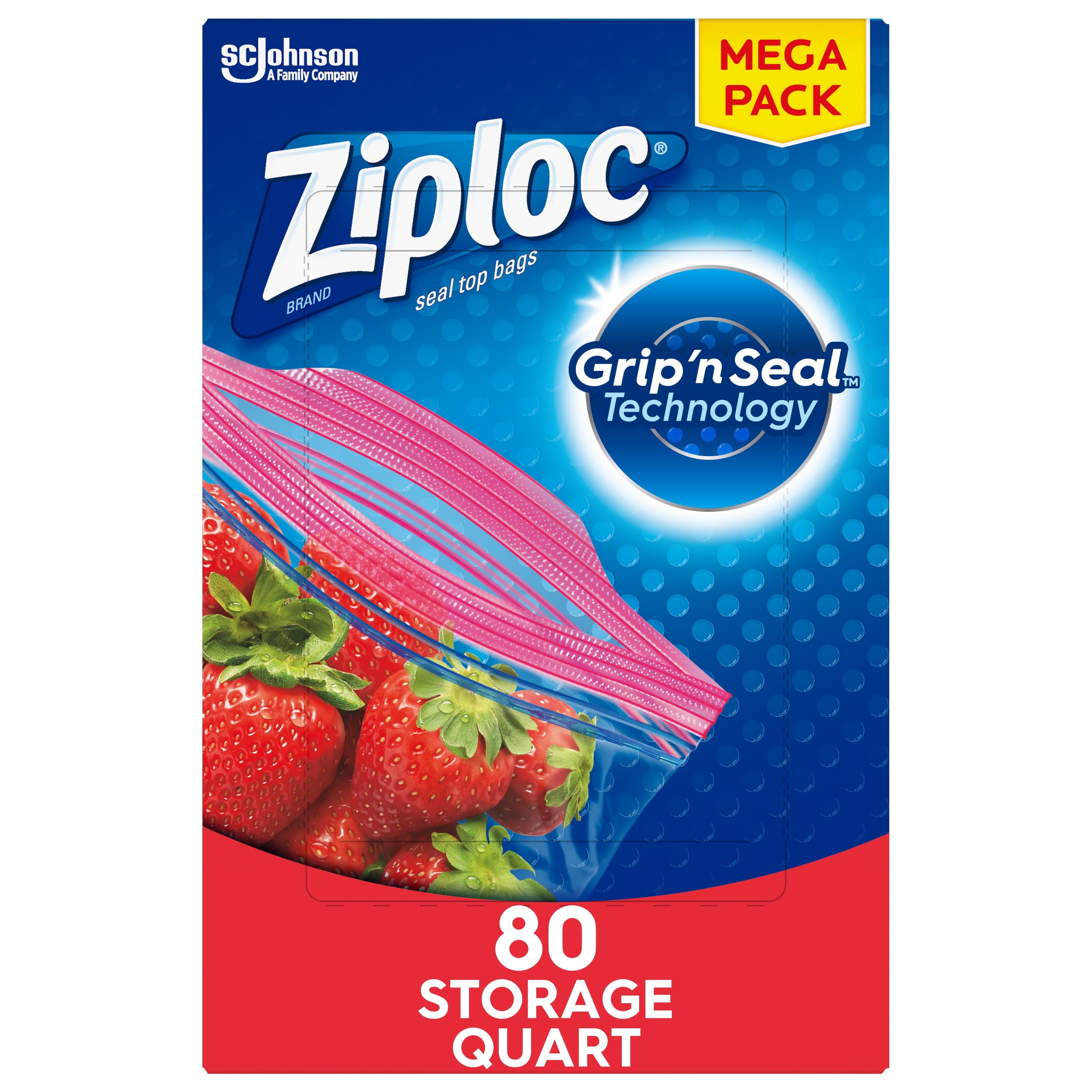 Ziploc® Brand Storage Bags Mega Pack - Quart, 80 Count