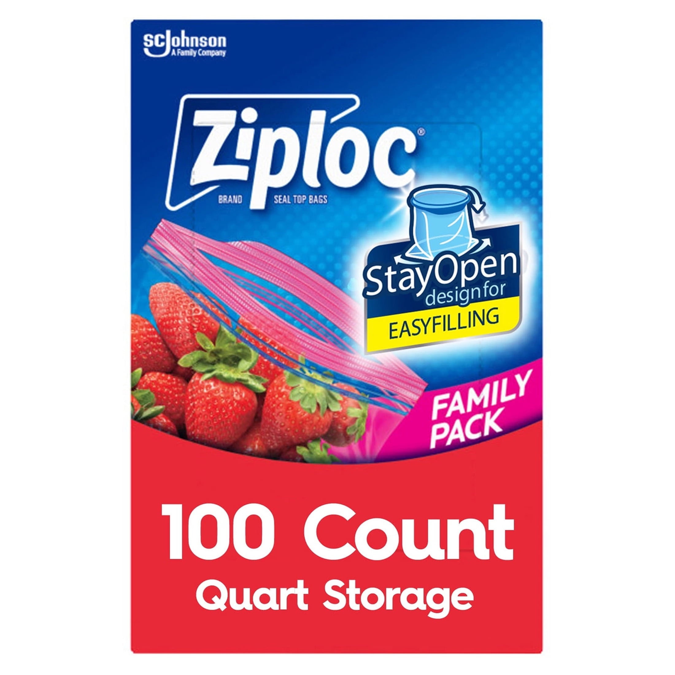 Ziploc Grip N Seal Storage Quart Bags - 100 count