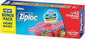 Ziploc Gallon Food Storage Bags - Stay Open Design with Stand-Up Bottom, Easy to Fill, 42 Count( Pack of 2 )