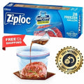 Ziploc Gallon Freezer Bags Food Storage Grip 'N Seal Zip Lock Bags 28 Count