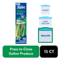 Ziploc® Brand Gallon Produce And Food Storage Bags - Breathable Bag, Moisture Control, 15 Count
