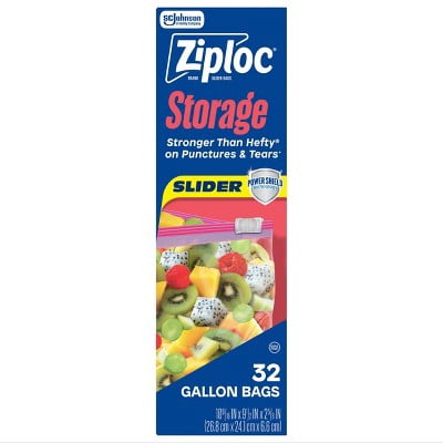 Ziploc Slider Gallon Food Storage Bags for Meal Prep - 32 Count
