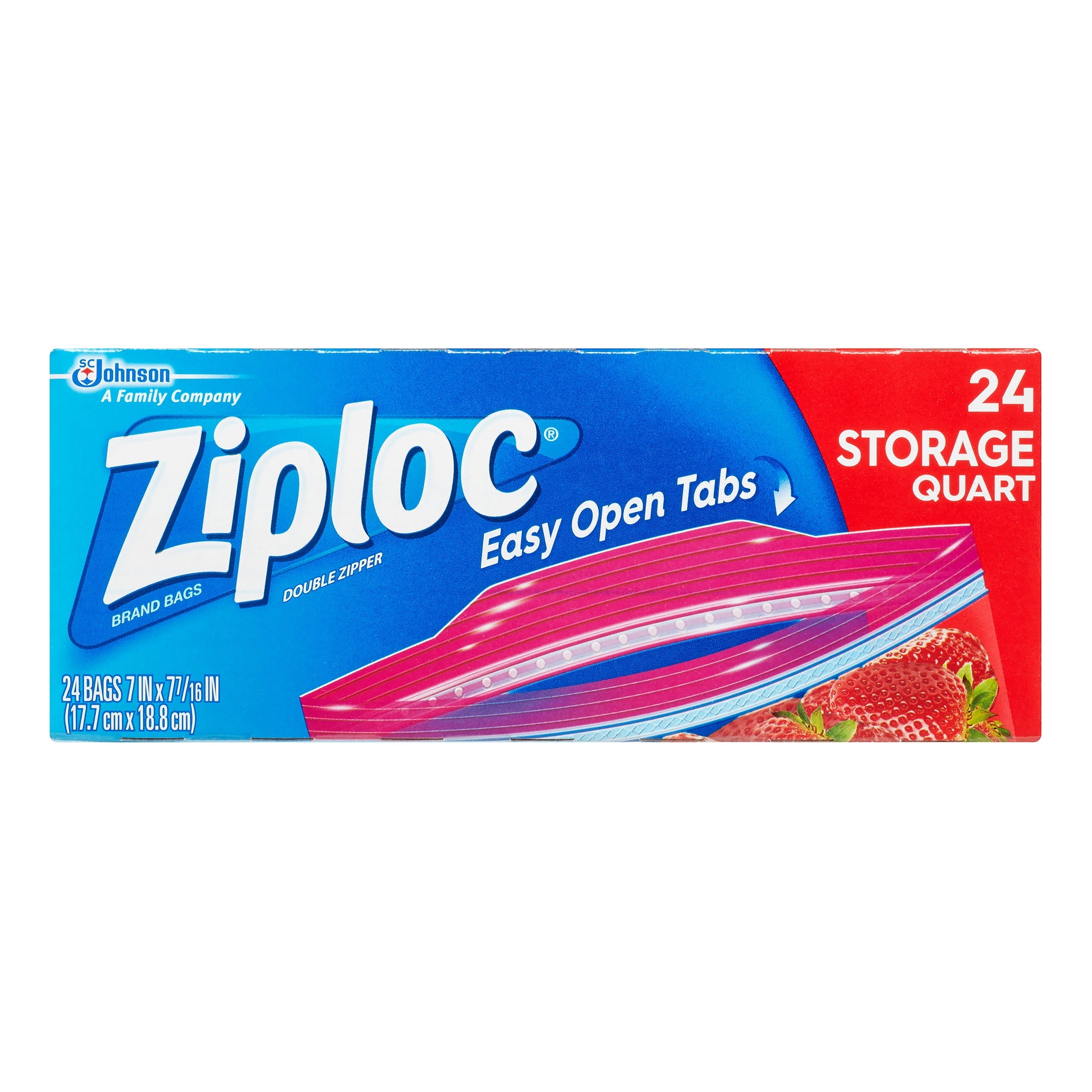 Ziploc Storage Quart Bags with Grip 'n Seal Technology - 24 Count