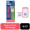 Ziploc® Brand Tall Storage Bags - Seal Top Closure, 10 Count