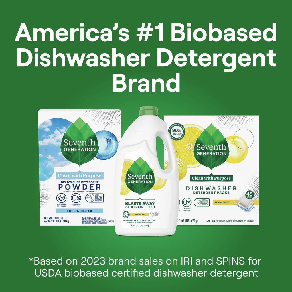 Seventh Generation Dishwasher Detergent Gel - Lemon Scent, 70 oz