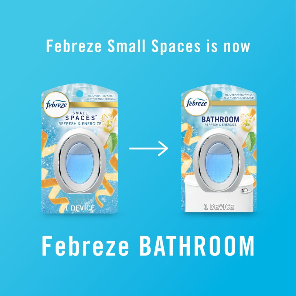 Febreze BATH Air Freshener - Odor-Fighting, Refresh & Energize Scent, 2 Count
