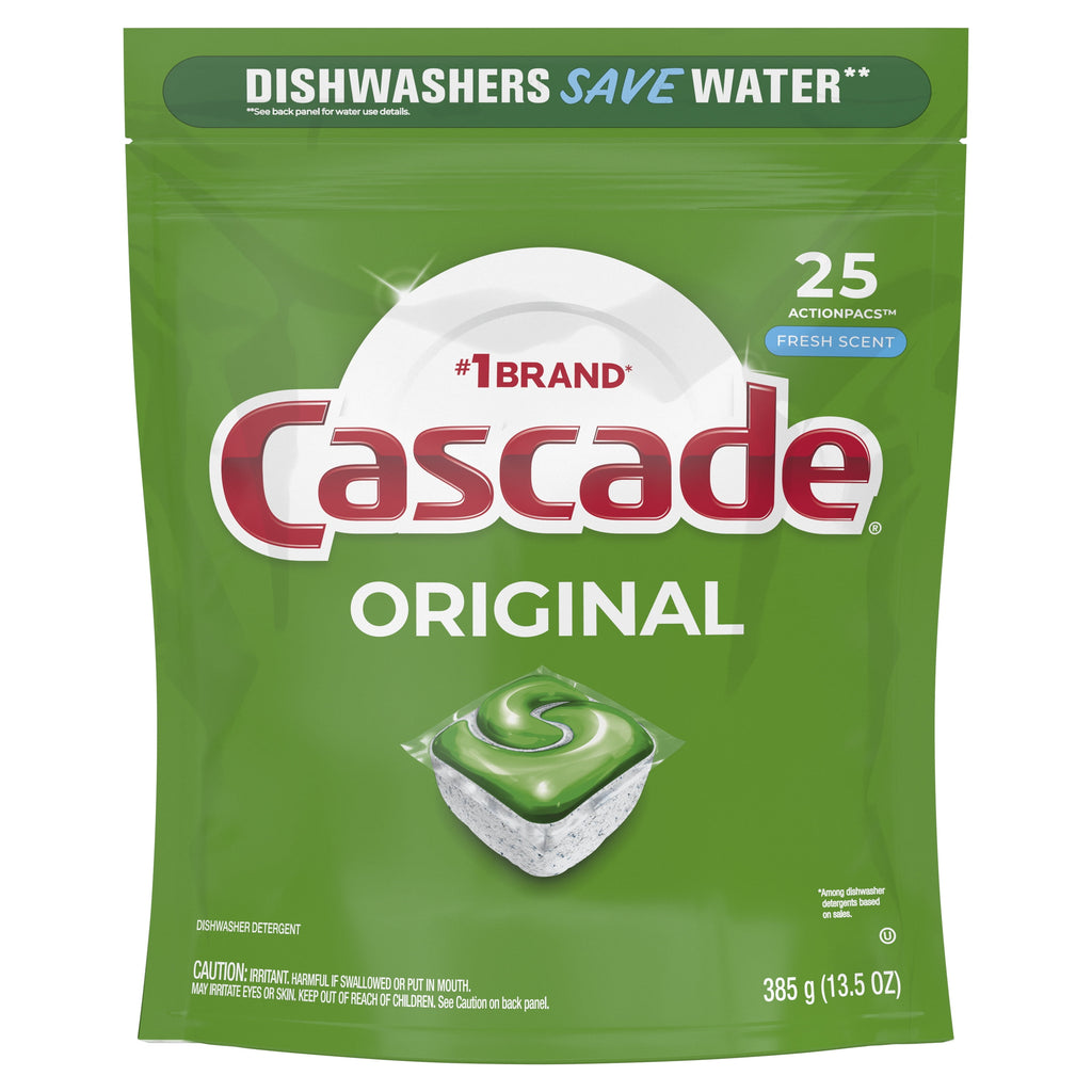 Cascade Dishwasher Detergent ActionPacs - Fresh Scent, 25 Count