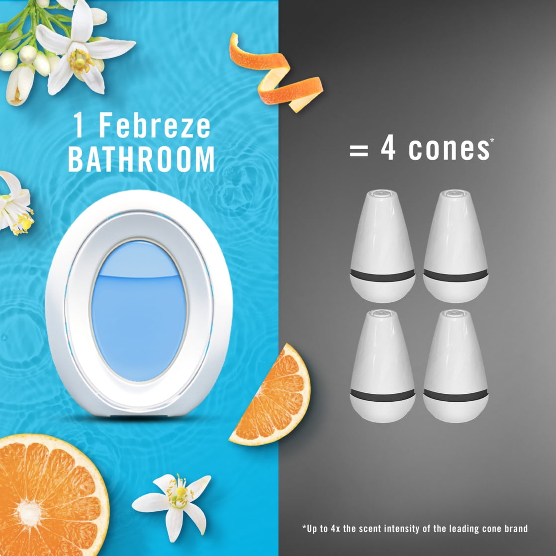 Febreze BATH Air Freshener - Odor-Fighting, Refresh & Energize Scent, 2 Count
