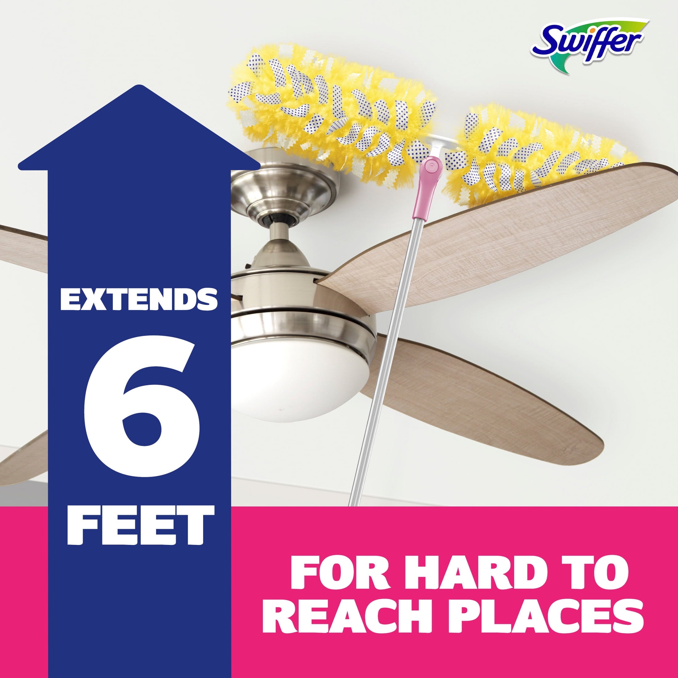Swiffer Pink Limited Edition Duster Kit with 6 ft Super Extendable Handle - Heavy Duty Starter Kit with 8 Refills, Pink Lemonade Scent