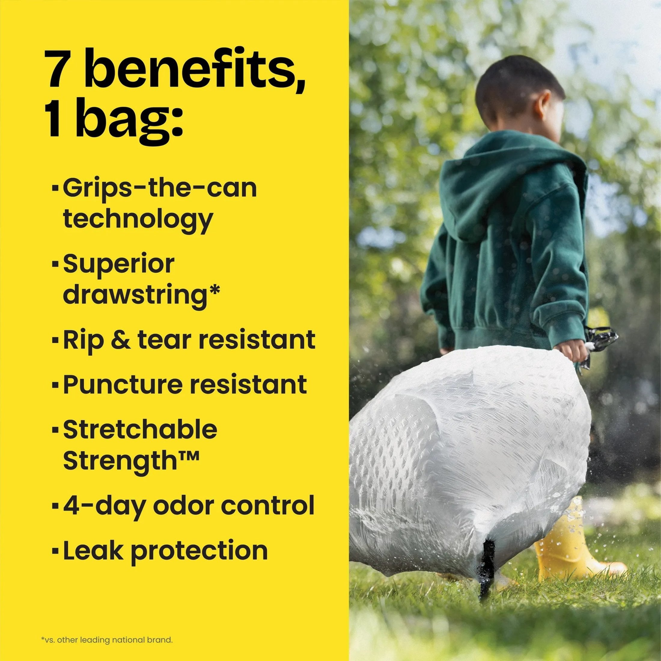 Glad ForceFlex Tall Kitchen Drawstring Trash Bags - 13 Gal, Gain Original with Febreze, 40 Count - 6-Pack