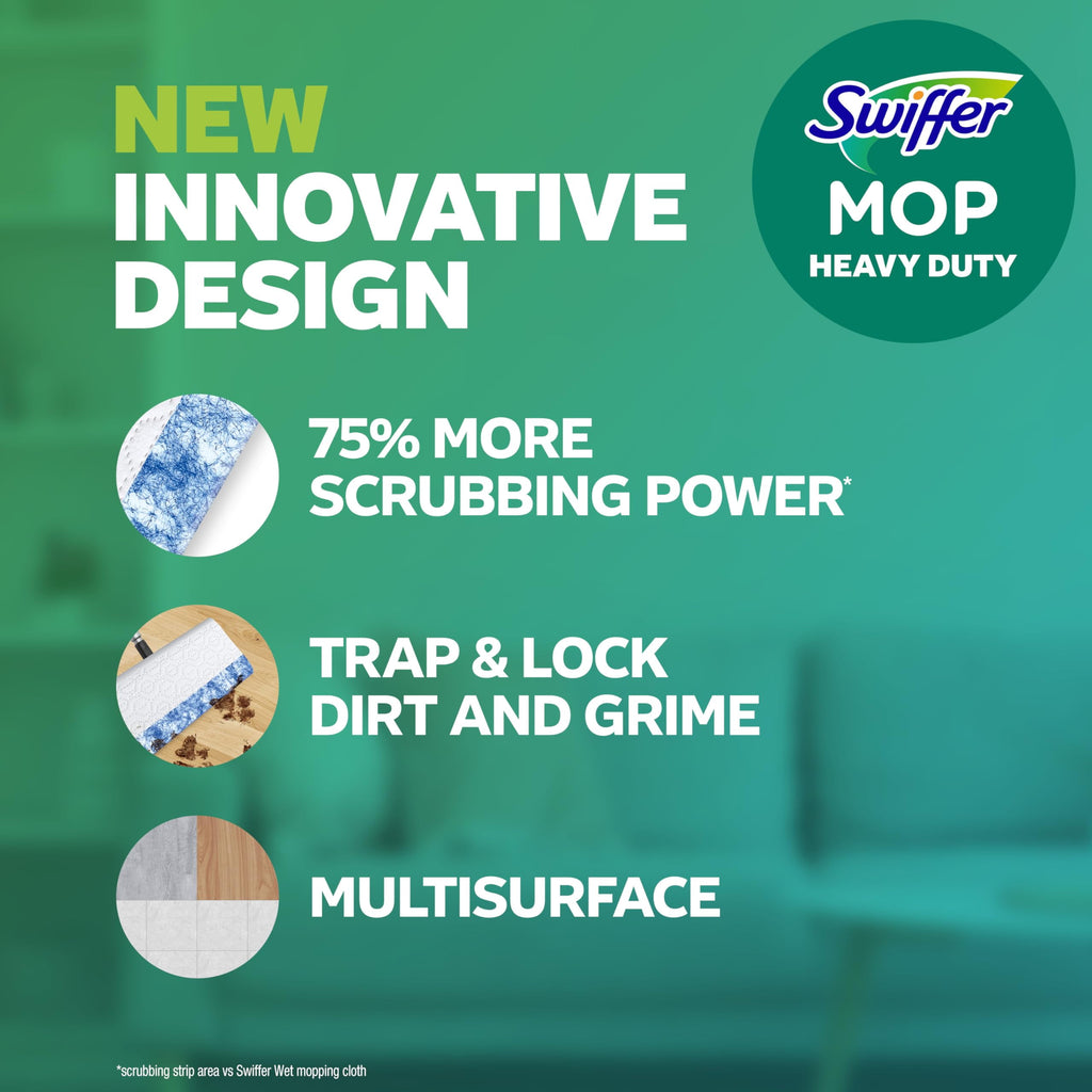 Swiffer Sweeper Pet Heavy Duty Multi-Surface Wet Cloth Refills for Floor Mopping and Cleaning - Fresh scent, 20 count