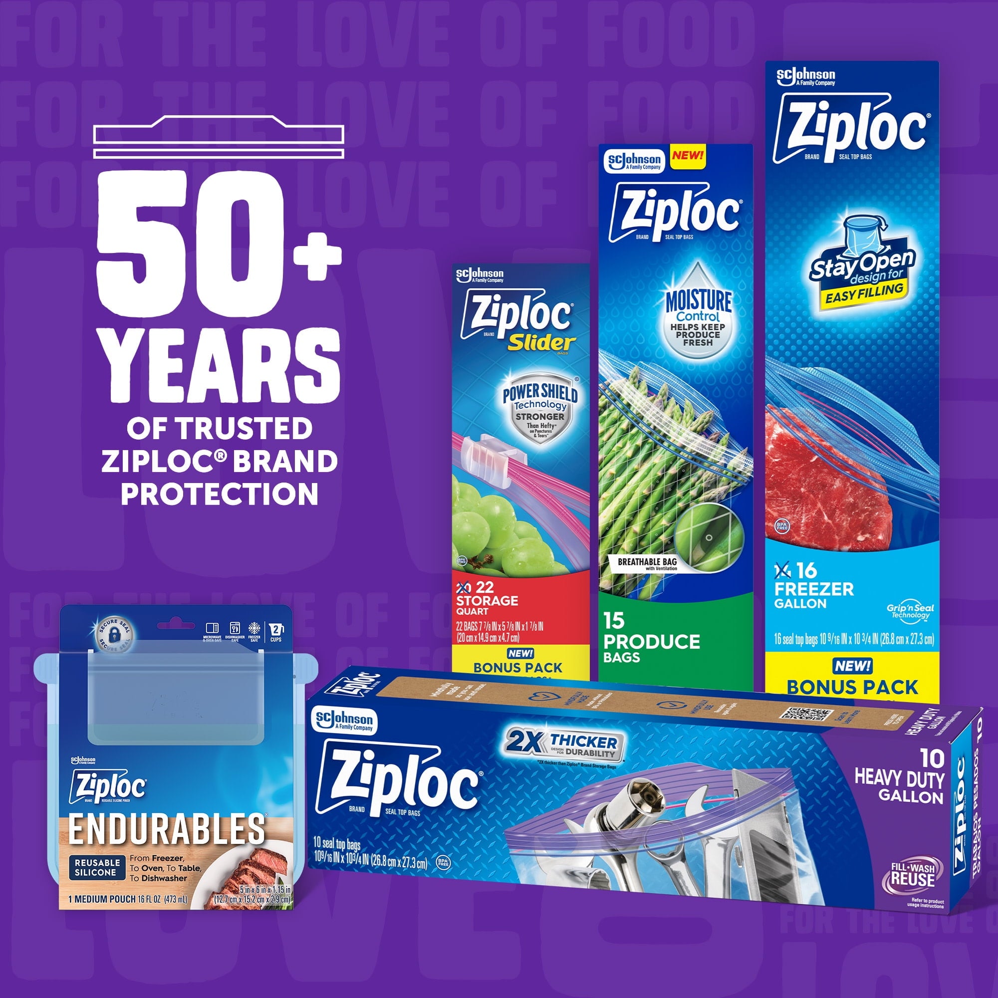 Ziploc® Brand Heavy Duty Gallon Storage Bags - Seal Top Closure, 10 Count