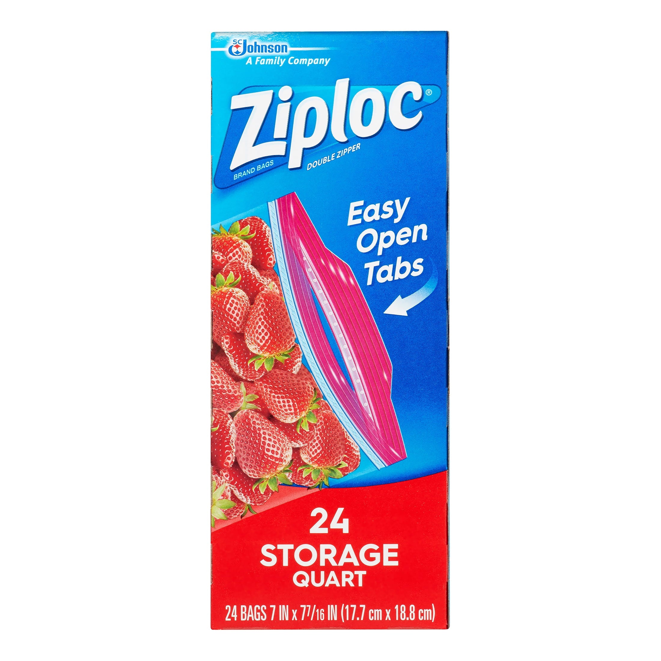 Ziploc Storage Quart Bags with Grip 'n Seal Technology - 24 Count