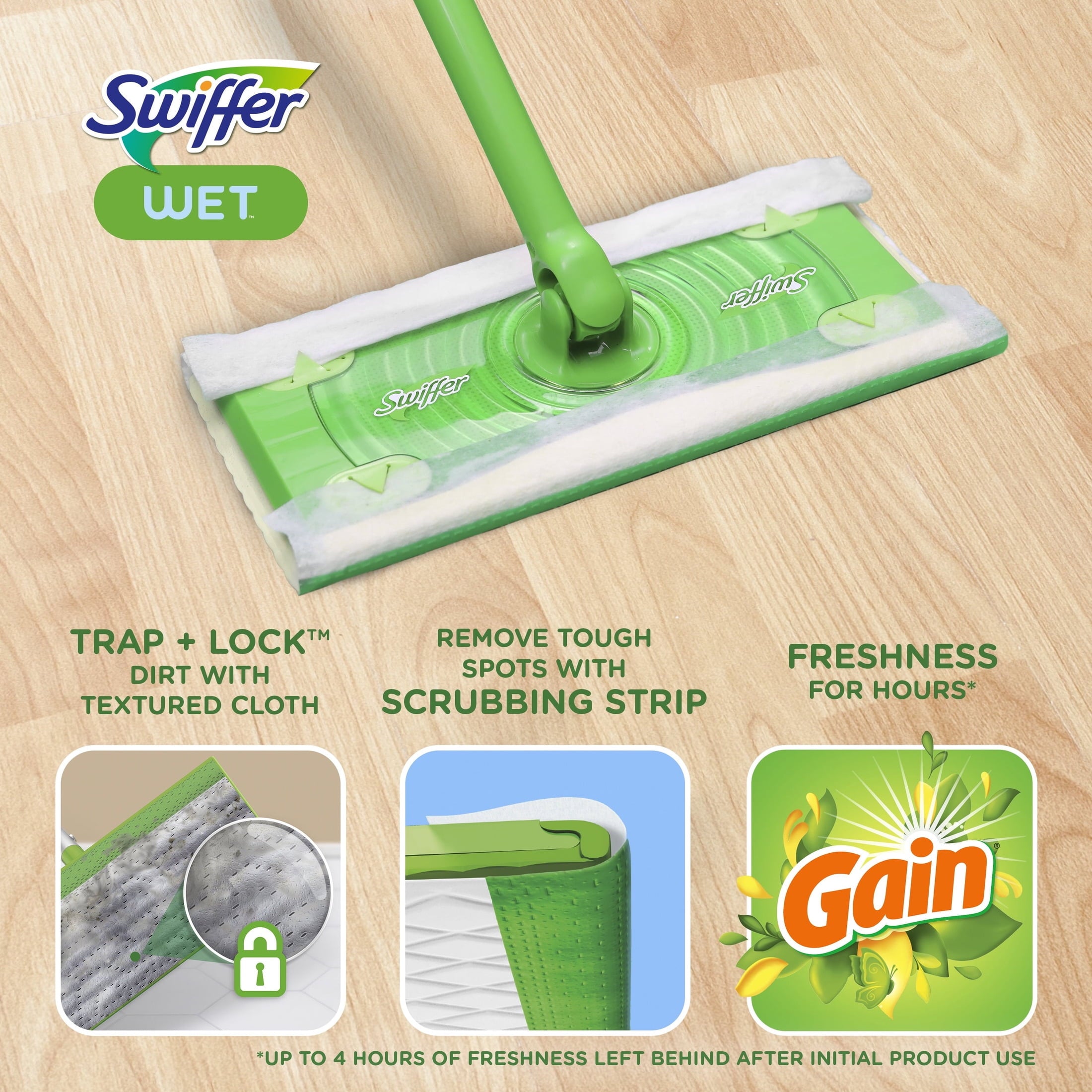 Swiffer Mop & Go Wet Refills - Gain, 24 Count - 2-Pack