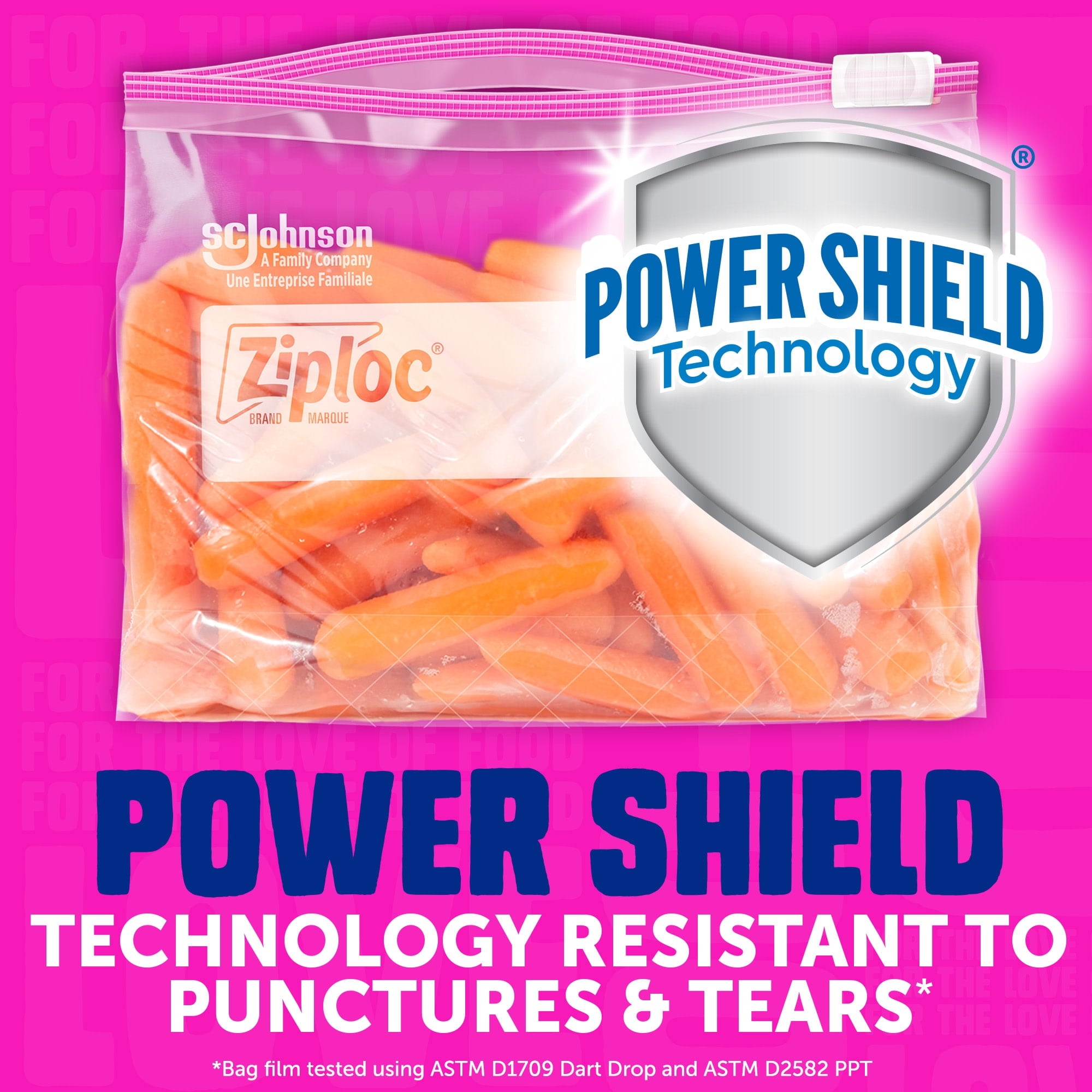 Ziploc® Brand Slider Quart Food Storage Bags with Power Shield Technology - 25 Count - 3-Pack