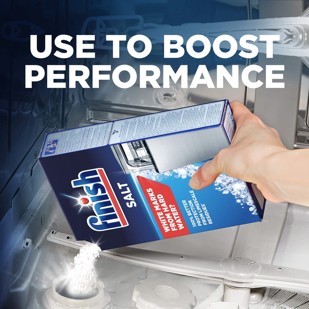 Finish Dishwasher Salt 8.8 Lb. - 4Kg Improves performance Softens water Limescale protection Fights water spots 99% purity