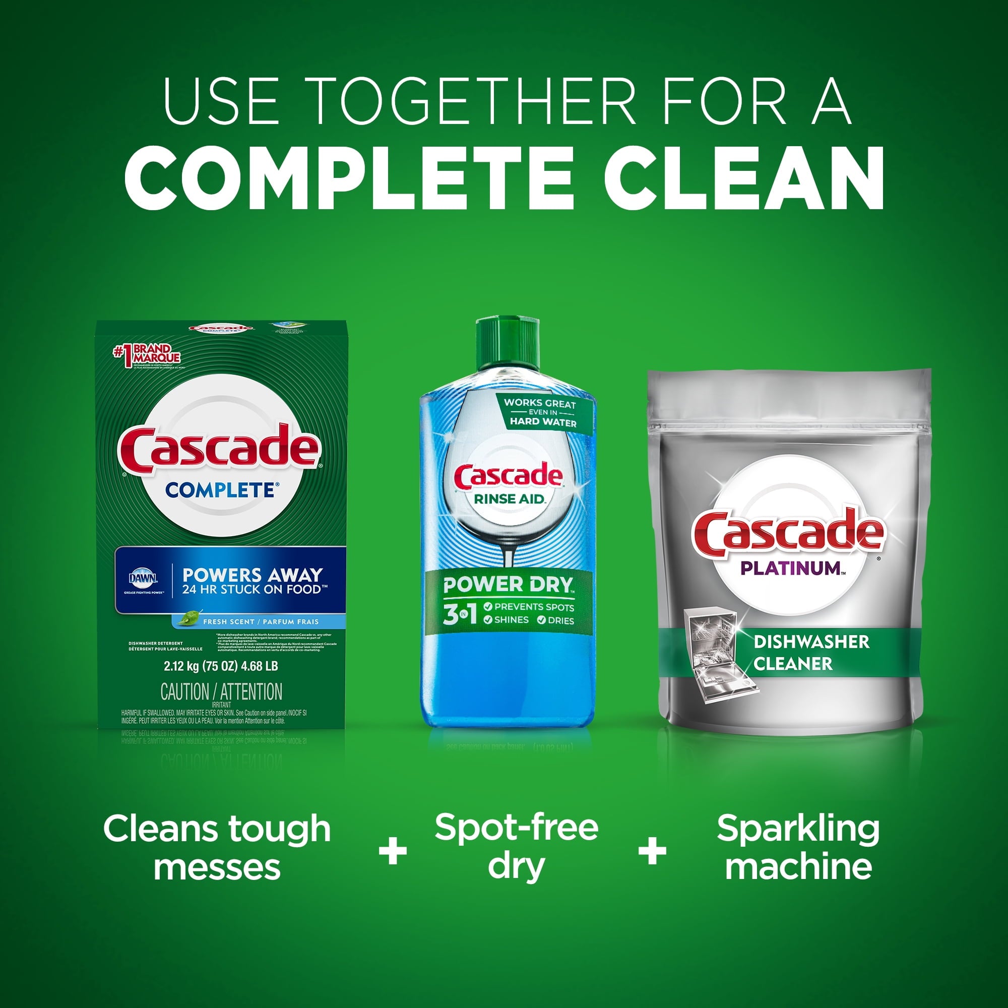 Cascade Complete Powder Dishwasher Detergent - Fresh Scent, 125 Oz