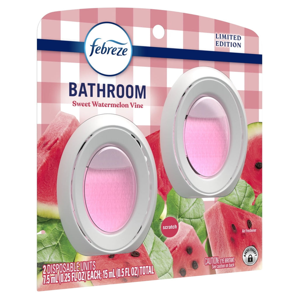 Febreze Bathroom Air Freshener - Small Spaces Odor-Fighting, Watermelon, 2 Count - 3-Pack