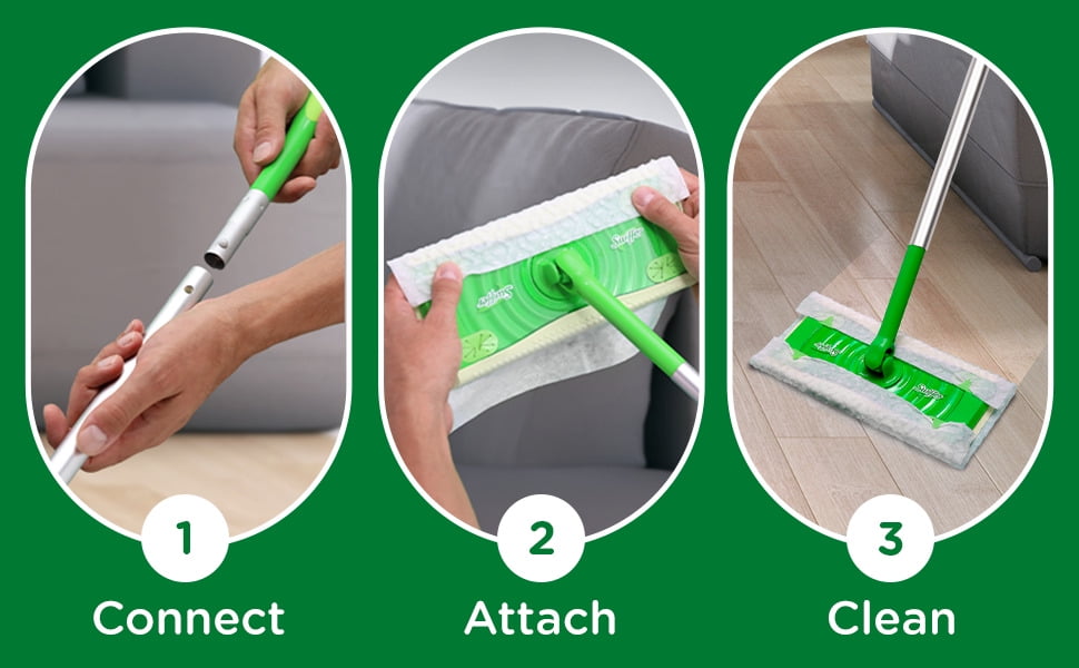 Swiffer Sweep + Mop - Broom & Mop Alternative, Dry & Wet Floor Cleaner, Fresh Scent, Cleaning Set