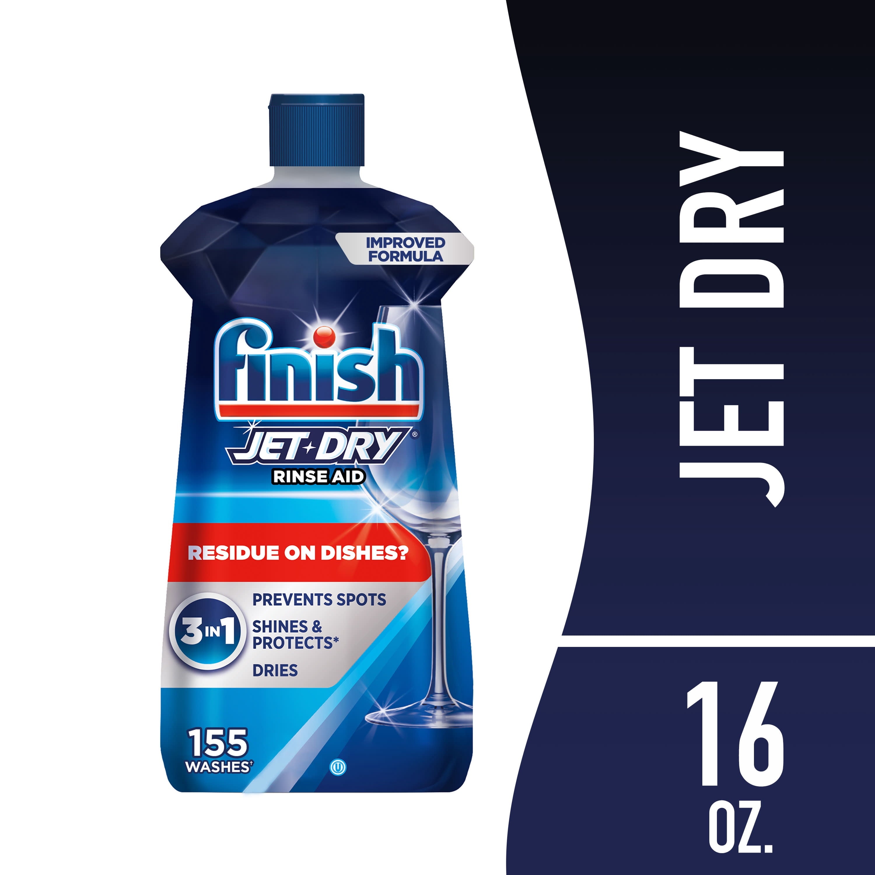 Finish Jet-Dry Rinse Aid - Dishwasher Rinse Agent and Drying Agent, 16 oz - 2-Pack