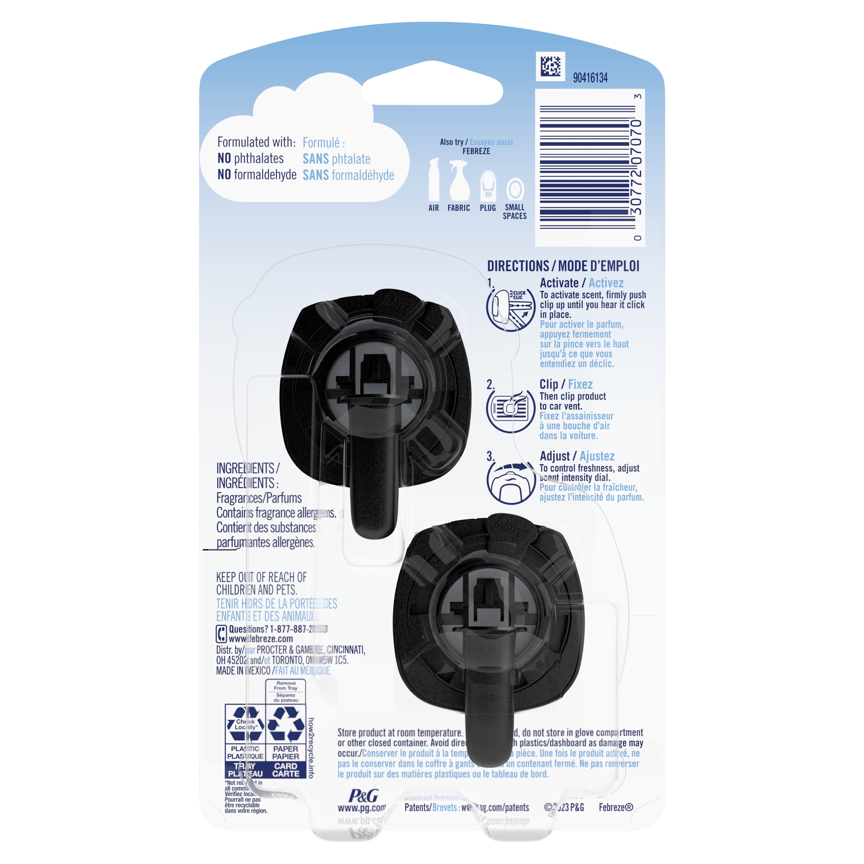 Febreze Car Air Freshener Vent Clip Cozy Campfire Scent - .06 oz, 2 Count