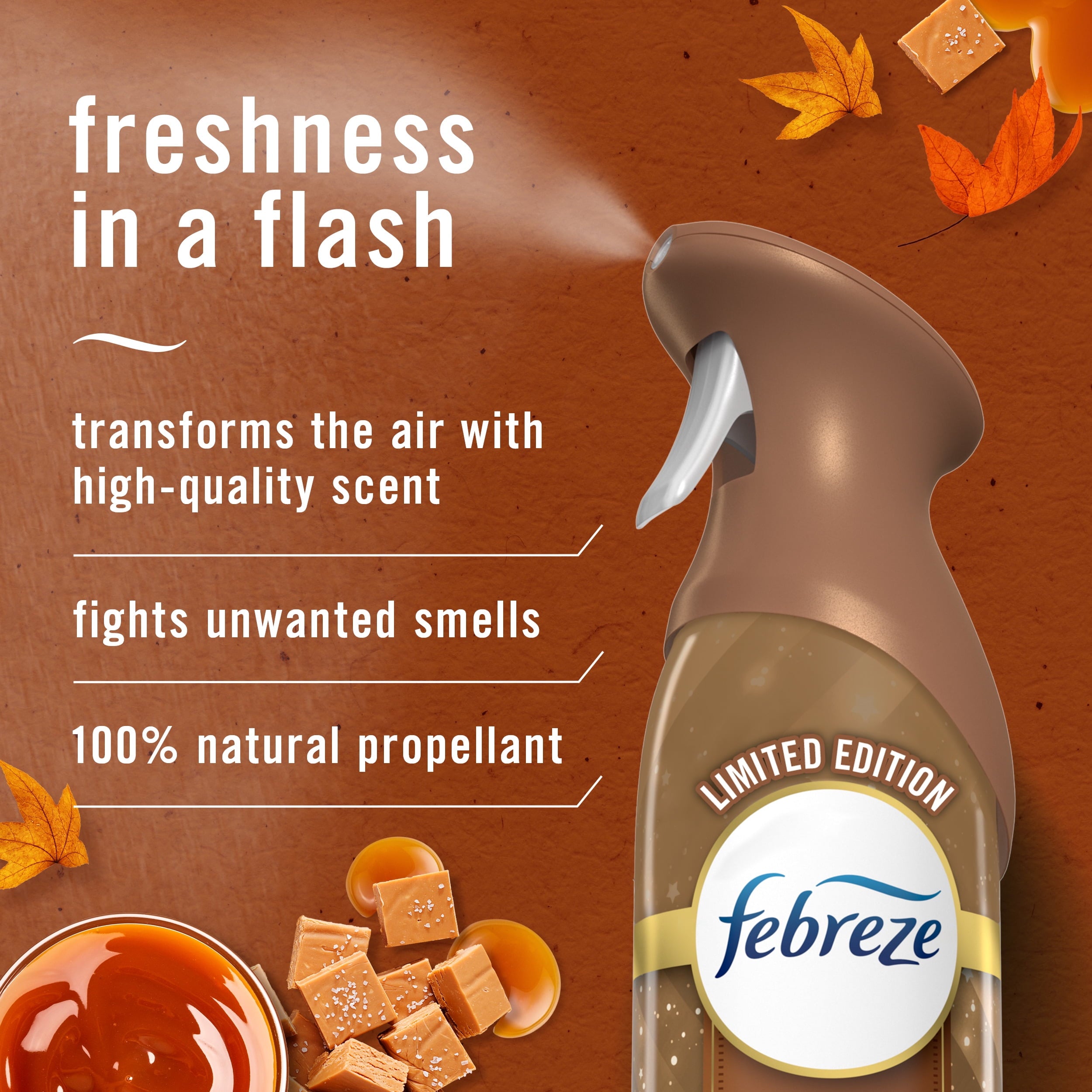Febreze Air Mist - Odor-Fighting Air Freshener, Sea Salt Caramel & Maple, 8.8oz Aerosol, Pack of 2