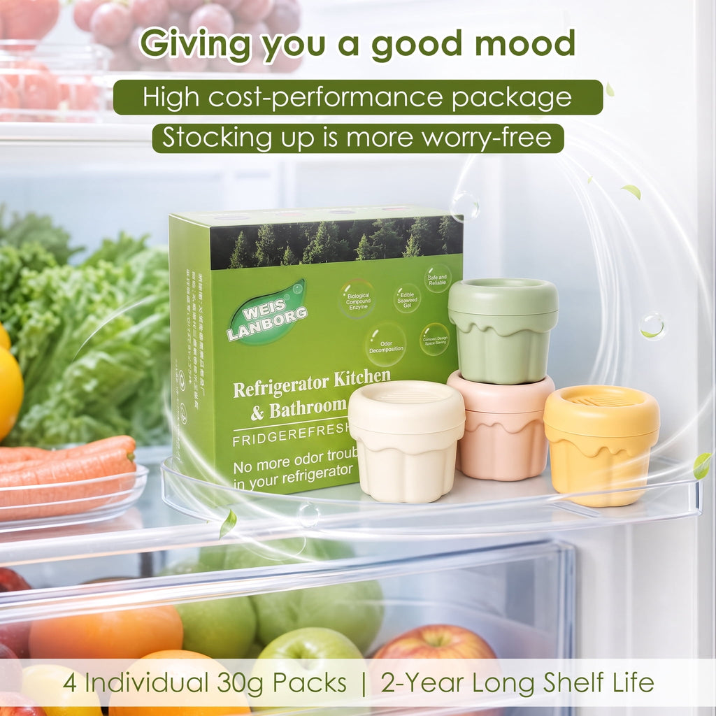 4pcs Refrigerator Deodorizer Smell Eliminator Gel Odor Absorber for Fridge Freezer Kitchen Closet Car