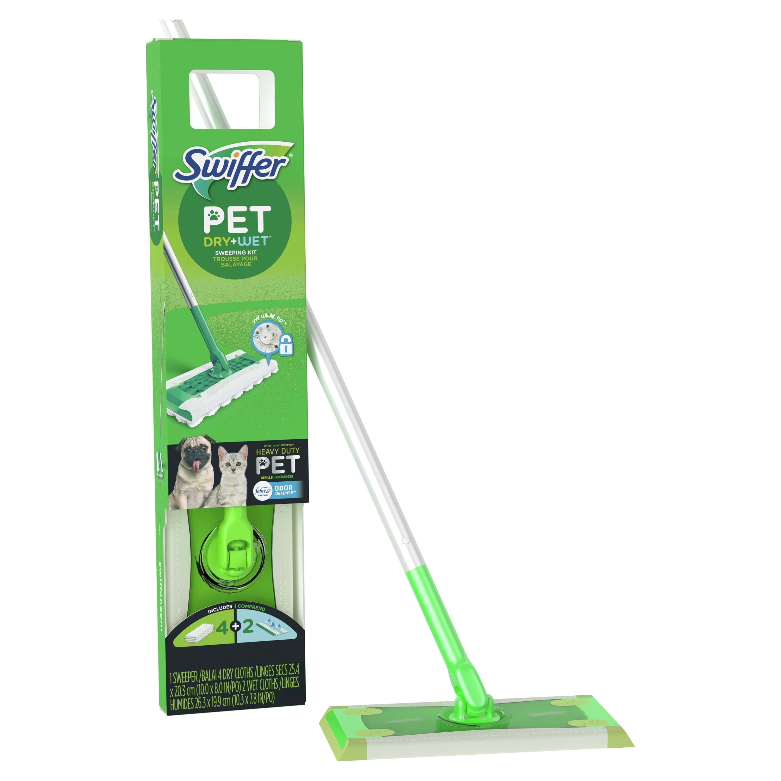 Swiffer Sweep + Mop - Broom & Mop Alternative, Dry & Wet Floor Cleaner, Fresh Scent, Cleaning Set