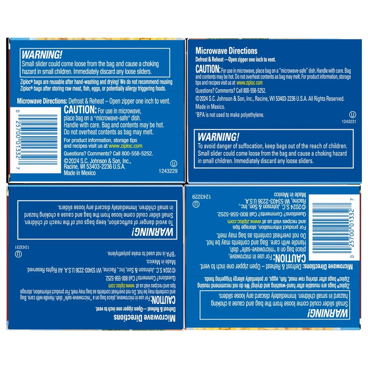 Ziploc Slider Storage Bags - Variety Pack, 144 Count