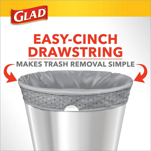 2X - Glad Drawstring Small Trash Bags - Lemon Fresh Bleach - 4 Gallon - 34 Count