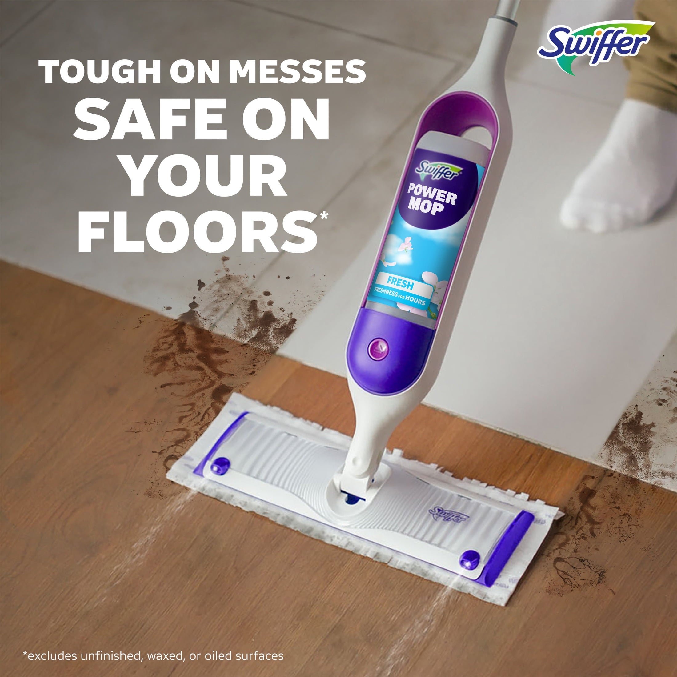 Swiffer Power Mop - Floor Cleaner, Tile, Vinyl, Laminate, Wood, Floor Cleaner, Cleaning Set