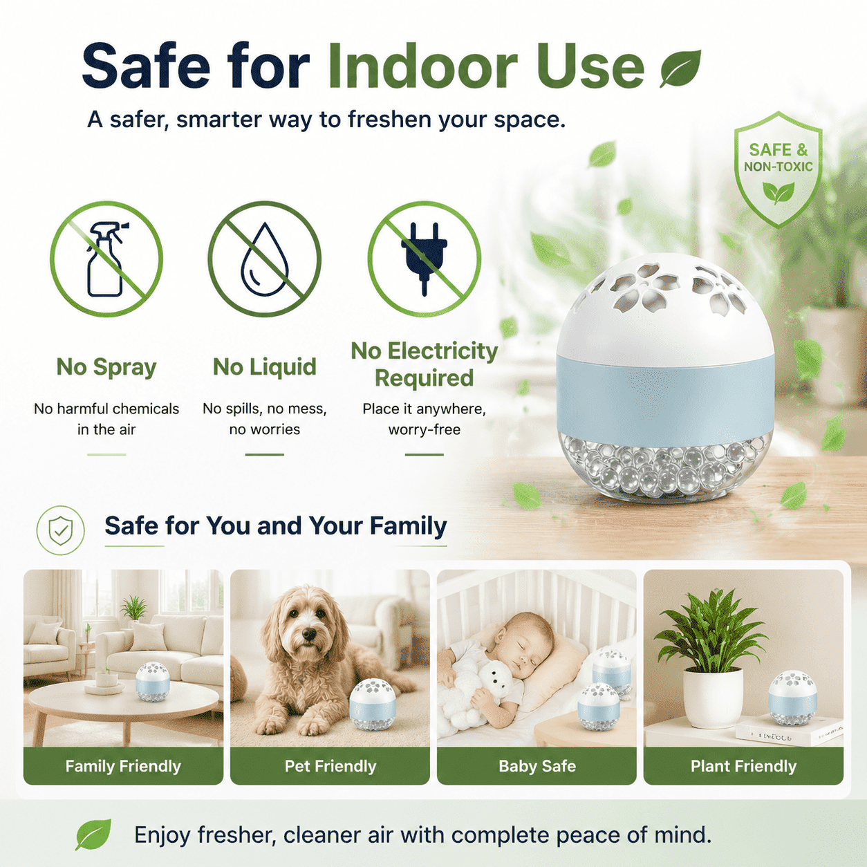 Odor Absorber for Closet - Shoes & Bathroom, Moisture Control Deodorizer Box, Compact Air Freshener for Home, Wardrobe, Pet Areas