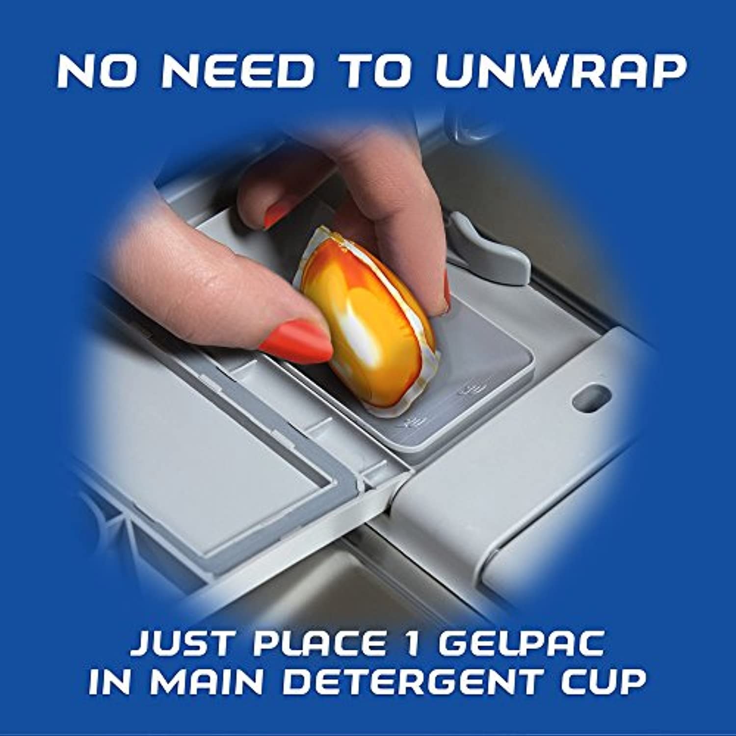 Finish All In 1 Gelpacs - Dishwasher Detergent Tablets, Orange, 32 Count