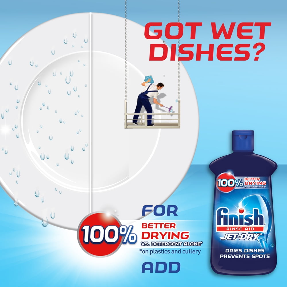 Finish Jet-Dry Rinse Aid - 32oz, Dishwasher Rinse Agent & Drying Agent
