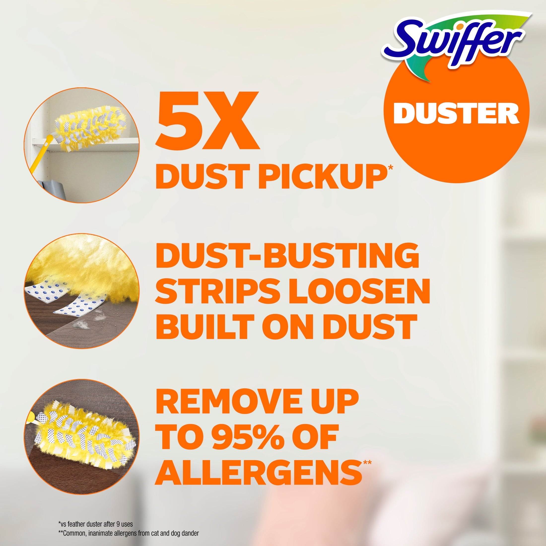 Swiffer Heavy Duty 3 ft Extendable Duster Kit with Refills - Unscented, 1 Handle + 3 Refills