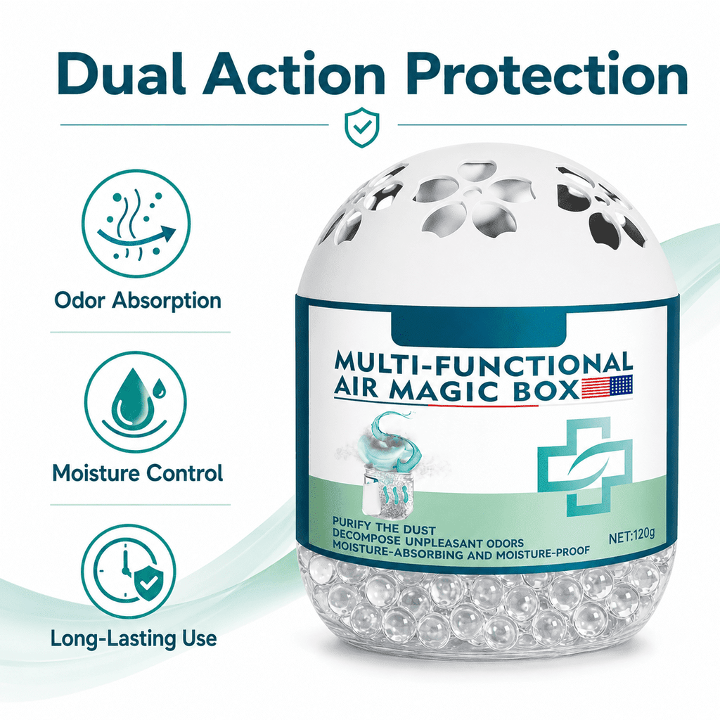 Odor Absorber for Closet - Shoes & Bathroom, Moisture Control Deodorizer Box, Compact Air Freshener for Home, Wardrobe, Pet Areas