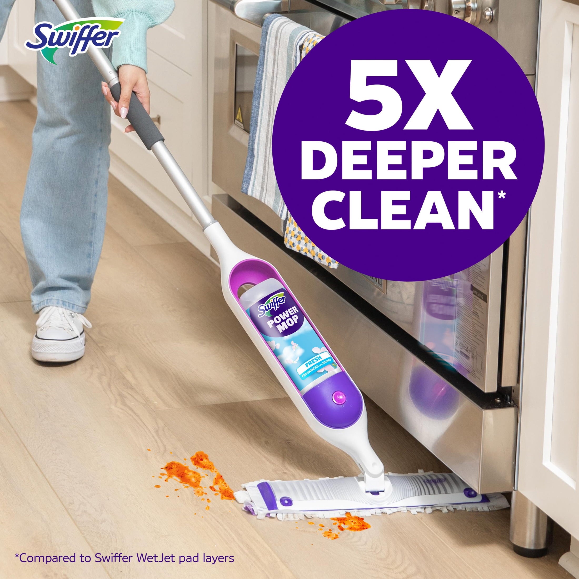 Swiffer Power Mop - Floor Cleaner, Tile, Vinyl, Laminate, Wood, Floor Cleaner, Cleaning Set