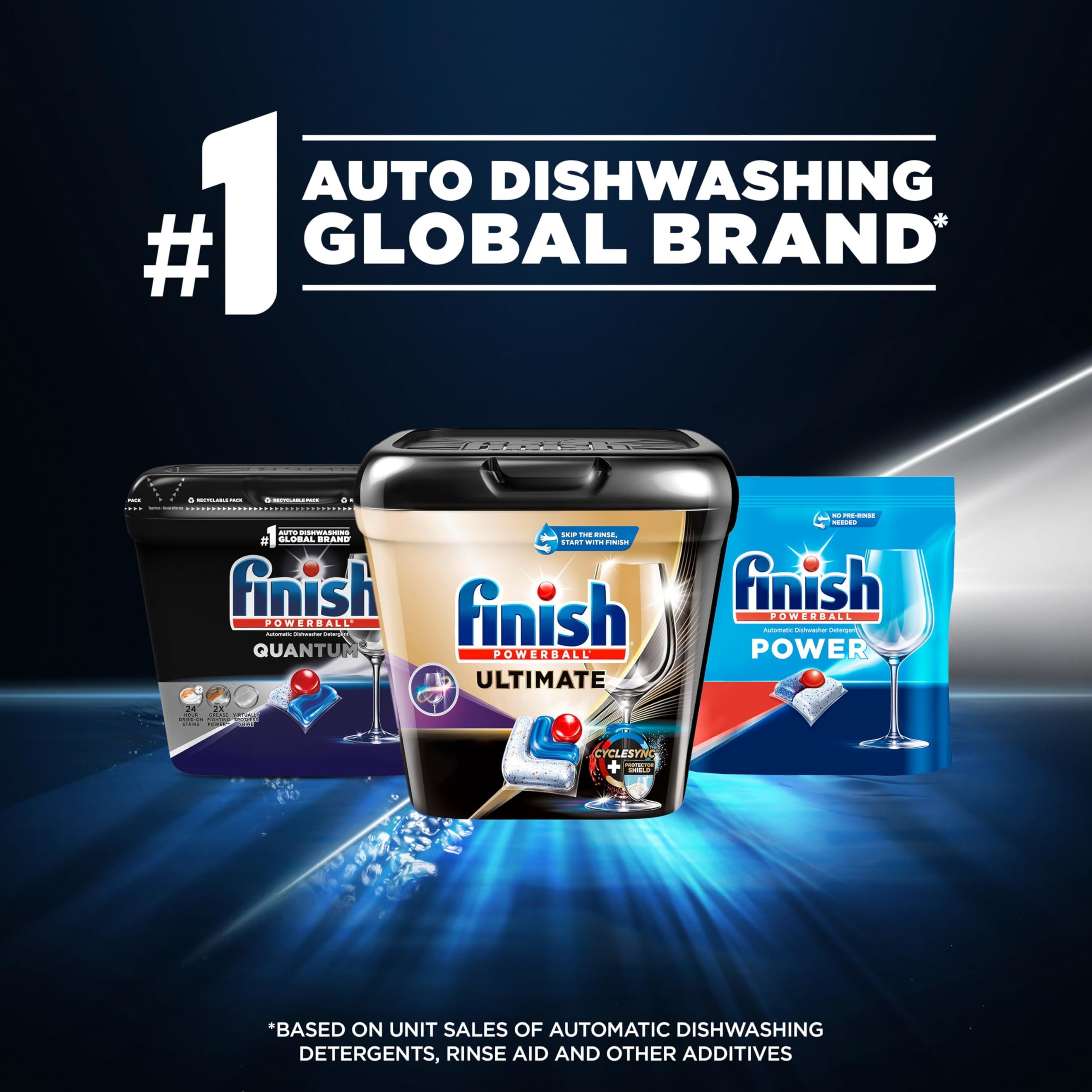 Finish Quantum Dishwasher Pods - No Pre-Rinse Dishwasher Detergent Soap Removes 24HR Dried-On Stain and Grease, Leaving a Virtually Spotless Shine, 82 Count