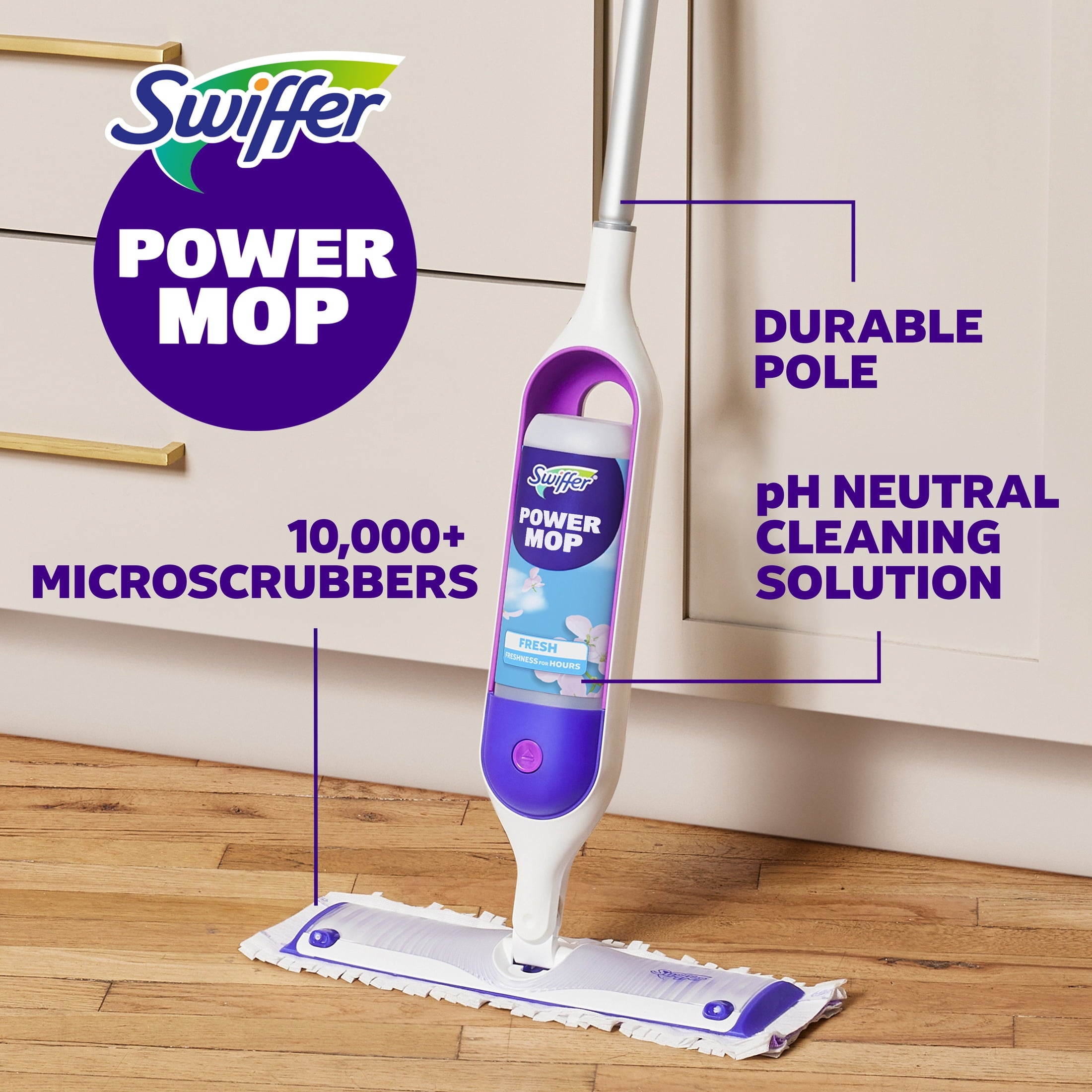 Swiffer Power Mop - Floor Cleaner, Tile, Vinyl, Laminate, Wood, Floor Cleaner, Cleaning Set