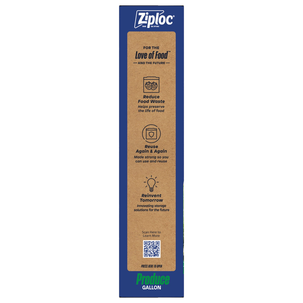 Ziploc® Brand Gallon Produce And Food Storage Bags - Breathable Bag, Moisture Control, 15 Count