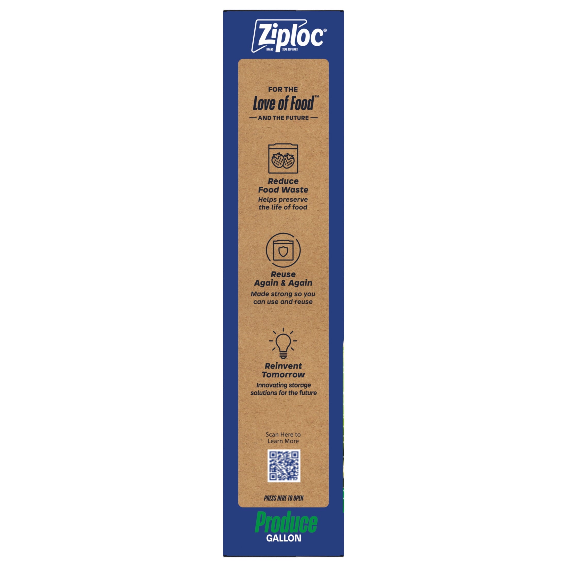 Ziploc® Brand Gallon Produce And Food Storage Bags - Breathable Bag, Moisture Control, 15 Count