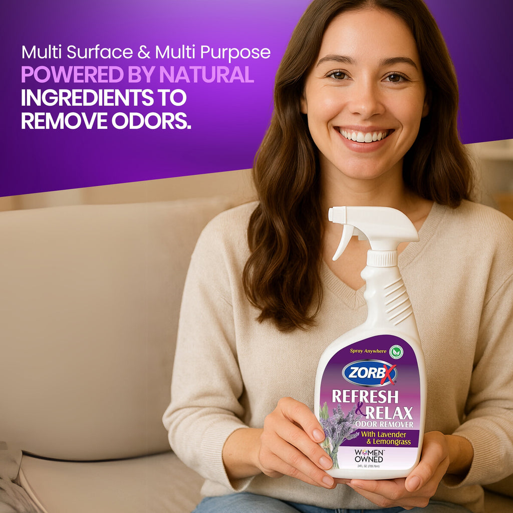 ZORBX Odor Remover Air Freshener with Lavender & Lemongrass 24 oz Fabric Freshener Spray For Home - Car & Clothes